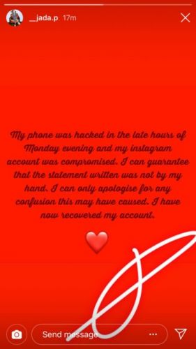 Jada Pollock Retracts'Abuse' Statement Against Wizkid