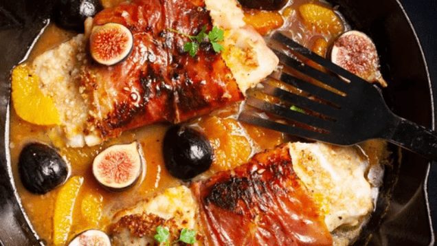 Almond-Crusted Cod with Orange and Figs Recipe