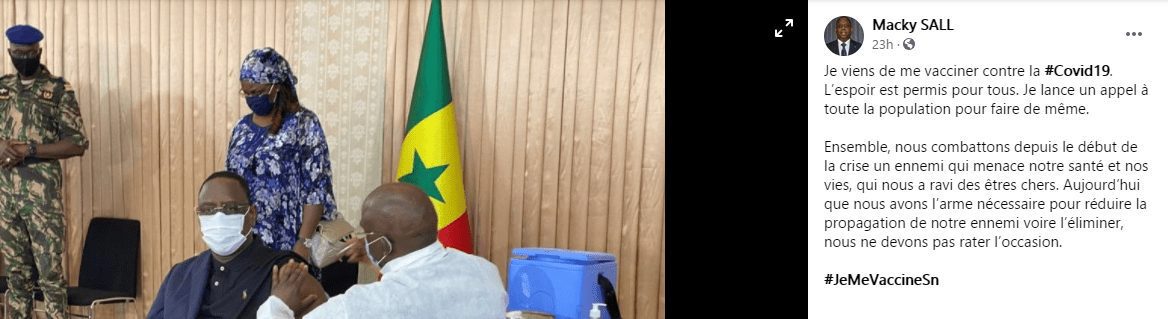 President Macky gets Covid-19 vaccine jab