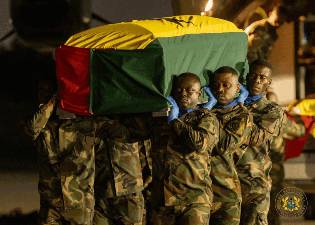 Bodies from Ghana Helicopter Crash Flown to 37 Military Hospital