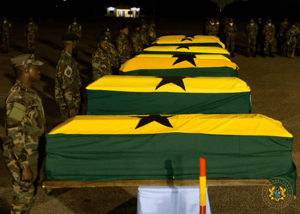 Bodies from Ghana Helicopter Crash Flown to 37 Military Hospital