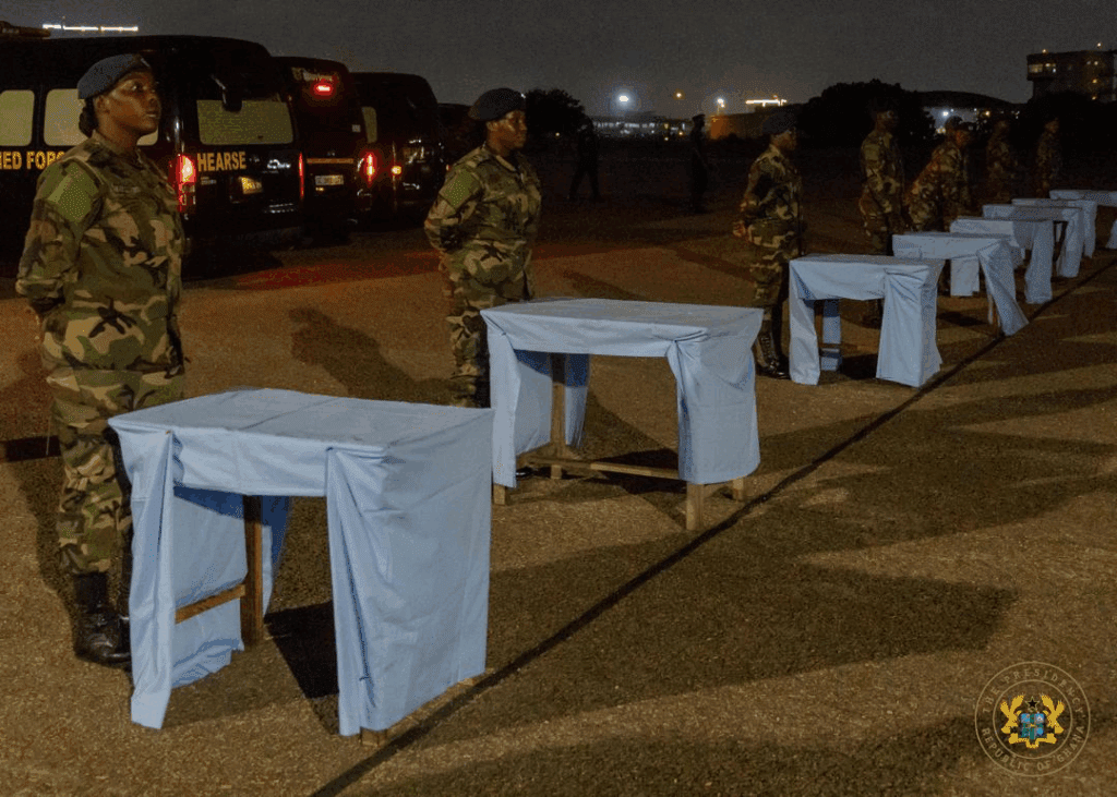 Bodies from Ghana Helicopter Crash Flown to 37 Military Hospital