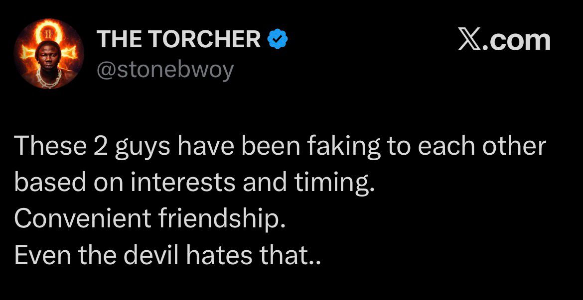Stonebwoy’s Tweet Triggers Shatta Wale and Sarkodie Speculation