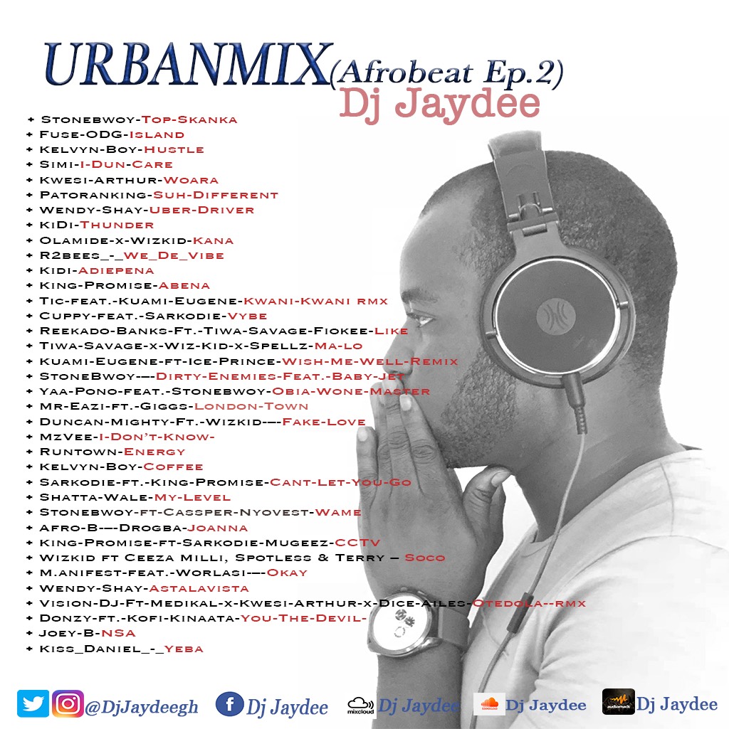 All the latest African hit songs listed on DJ Jaydee's ‘Urban Mix 2’